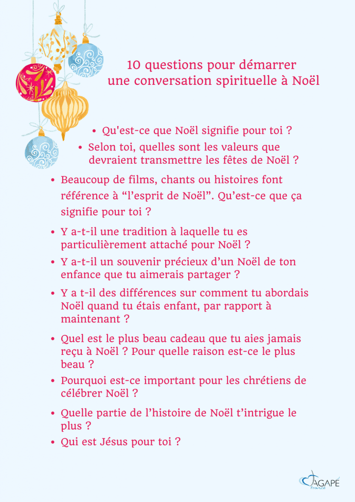 10 questions pour démarrer une conversation spirituelle à Noël